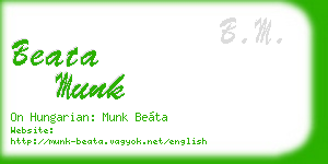beata munk business card